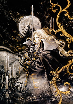 Alucard from Castlevania: Symphony of the Night in Dark Gothic Fantasy Art HD phone wallpaper