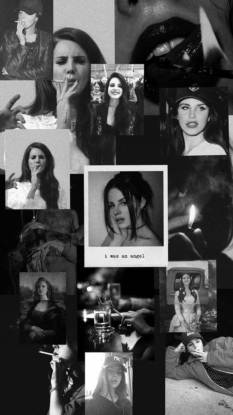 Lana Del Rey Black and White Aesthetic Collage Wallpaper HD phone wallpaper