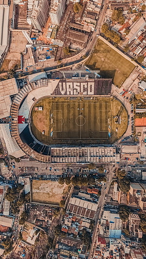 Aerial View of São Januário Stadium in Rio de Janeiro with Vasco da Gama Crest HD phone wallpaper