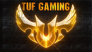 Asus TUF Gaming Golden Eagle Logo Wallpaper HD wallpaper