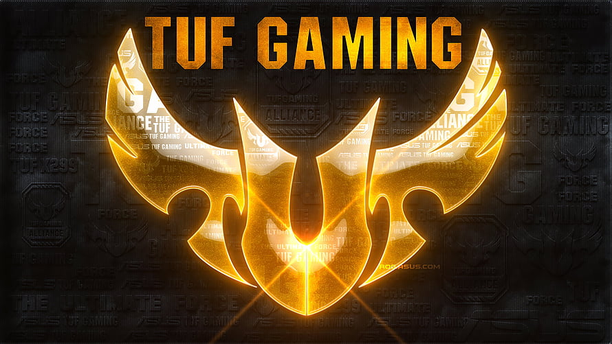 Asus TUF Gaming Golden Eagle Logo Wallpaper HD wallpaper