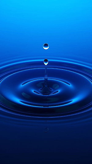 Blue Water Drop Splash Ripples Abstract Liquid Photography Wallpaper HD phone wallpaper