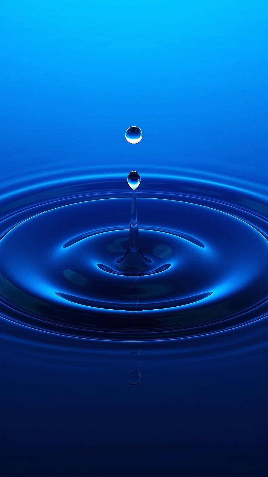 Blue Water Drop Splash Ripples Abstract Liquid Photography Wallpaper HD phone wallpaper