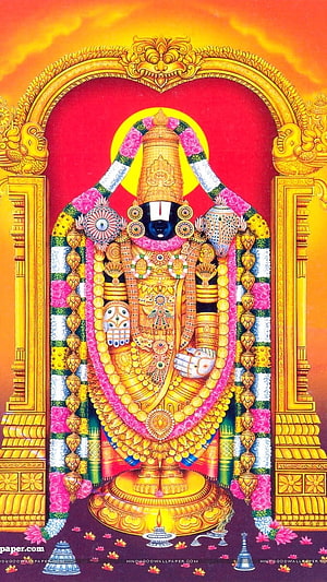 Lord Ayyappa Hindu God Wallpaper with Golden Crown and Flower Garlands HD phone wallpaper