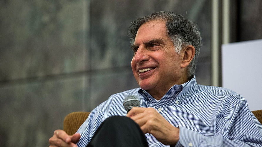 Ratan Tata Smiling While Speaking Into Microphone During Panel Discussion HD wallpaper