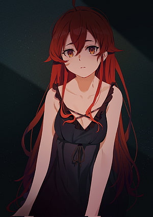 Eris Boreas Greyrat from Mushoku Tensei in a Black Dress HD phone wallpaper