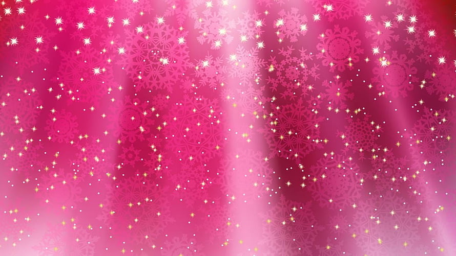 Magical Pink Snowflake Background With Glittering Stars And Sparkles HD wallpaper