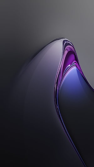 Abstract 3D Render of Smooth Purple and Blue Curved Surface HD phone wallpaper