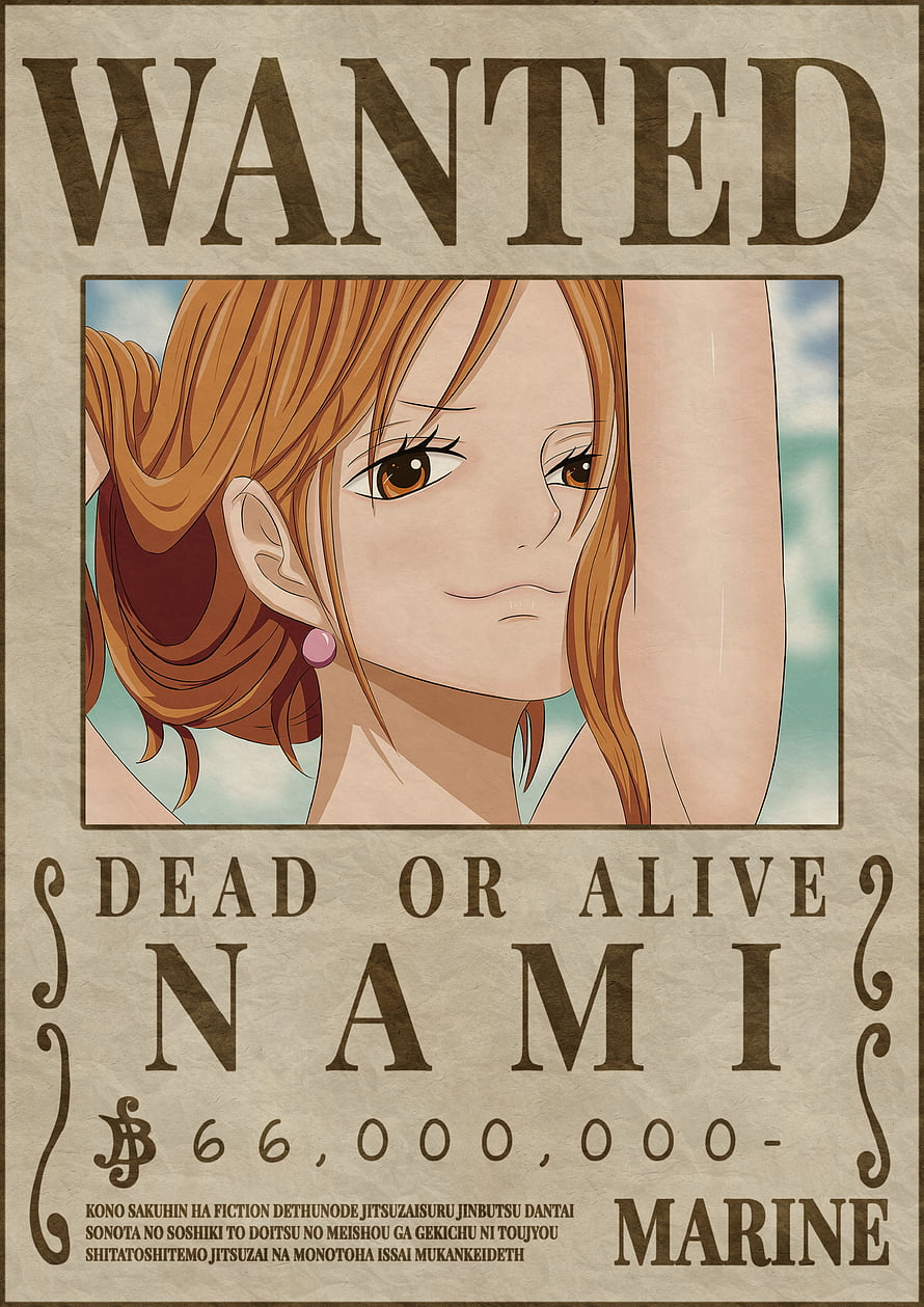 Nami Wanted Poster One Piece Anime Character Art HD phone wallpaper