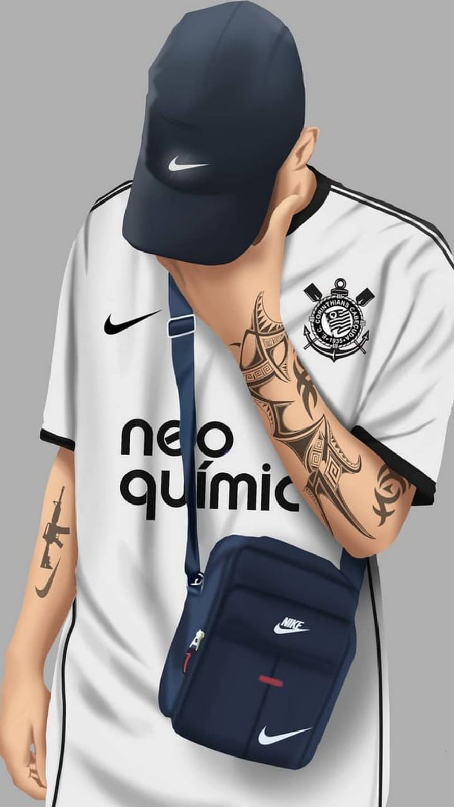 Corinthians Home Jersey With Neo Química Sponsor And Nike Cap HD phone wallpaper