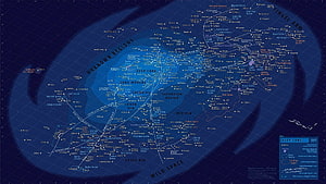 Star Wars Galaxy Map Featuring Core Worlds, Outer Rim, and Hyperspace Routes HD wallpaper