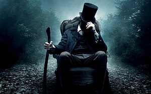 Mysterious Man in Top Hat Seated in Dark Forest with Cane, Beautiful Mysterious , Mysterious Boy HD wallpaper