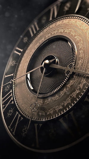 Ornate Antique Pocket Watch Face With Roman Numerals And Gold Engraving, Antique clock. Clock , Antique clock, Antique, Clock HD phone wallpaper
