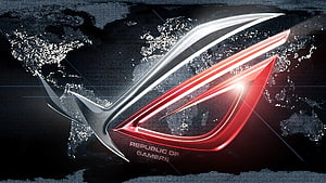 Asus Republic of Gamers Logo on Dark World Map Background HD wallpaper