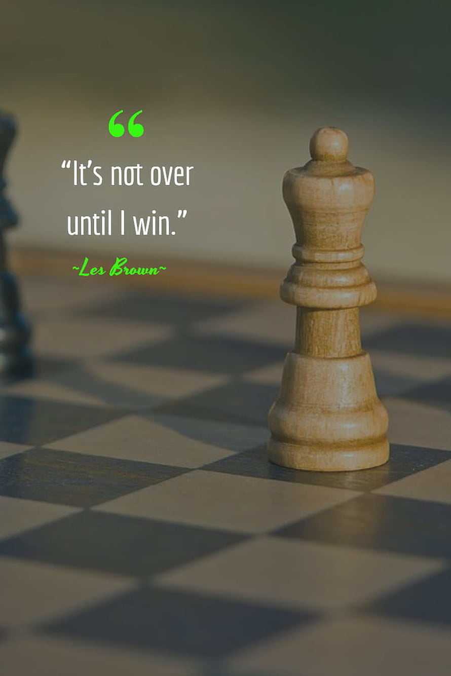 Les Brown Motivational Quote on a Wooden Chess King HD phone wallpaper
