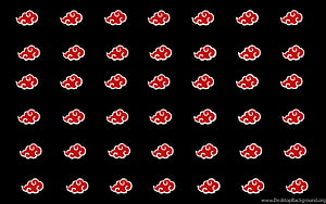 Naruto Akatsuki Cloud Pattern on Black Background HD wallpaper