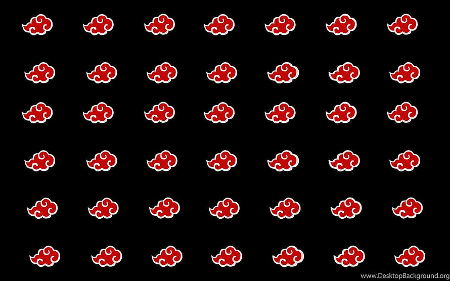 Naruto Akatsuki Cloud Pattern on Black Background HD wallpaper