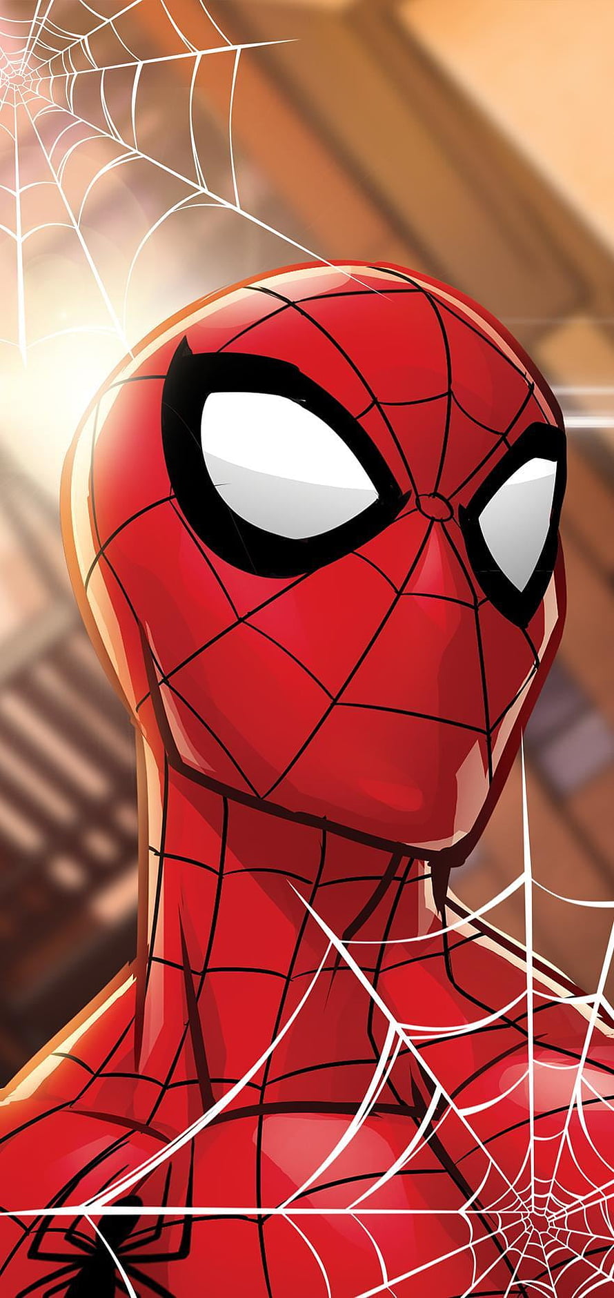Spider-Man Close-Up Portrait With White Web Overlay And Red Suit, Samsung Galaxy Note 10 Plus Spiderman, Spiderman Punch Hole HD phone wallpaper