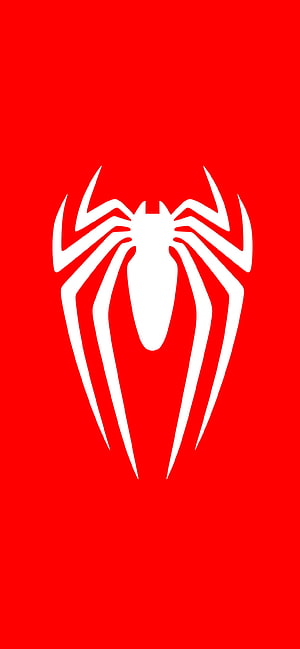 Spider-Man White Spider Logo on Red Background Minimalist Wallpaper, Spider-man logo, red, white, man, spiderman, spider HD phone wallpaper