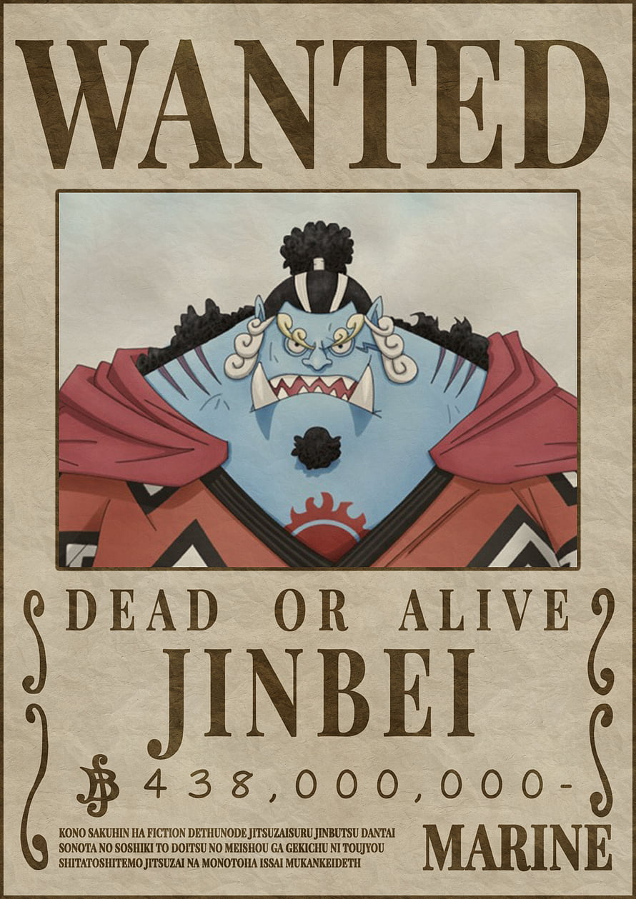Jinbe Wanted Poster One Piece Anime Character Illustration HD phone wallpaper