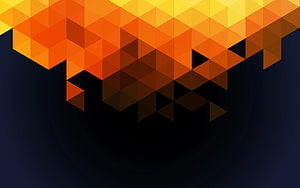 Abstract Geometric Triangle Pattern in Warm Orange and Yellow Tones on Dark Background HD wallpaper