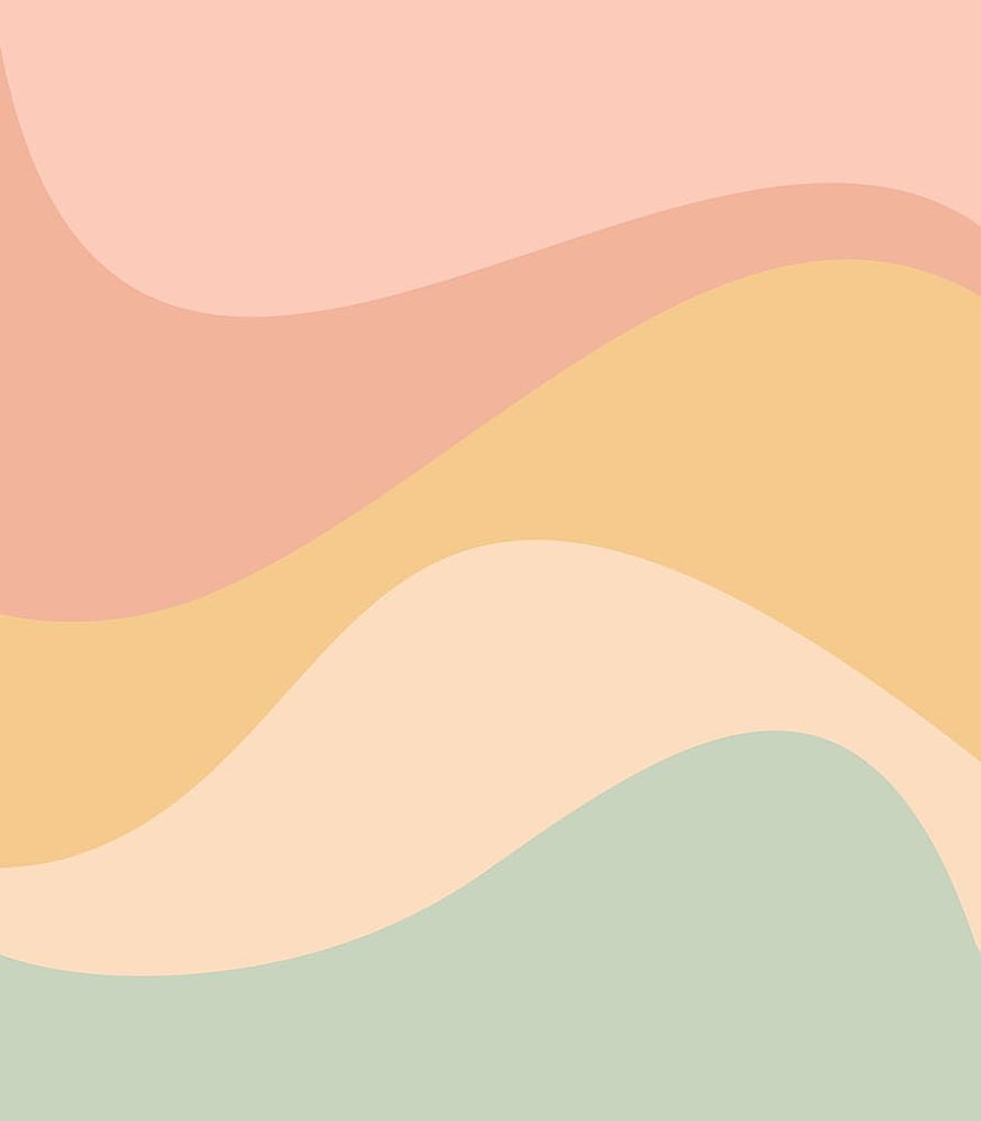 Soft Pastel Abstract Wave Pattern with Warm Tones and Minimalist Flowing Shapes HD phone wallpaper