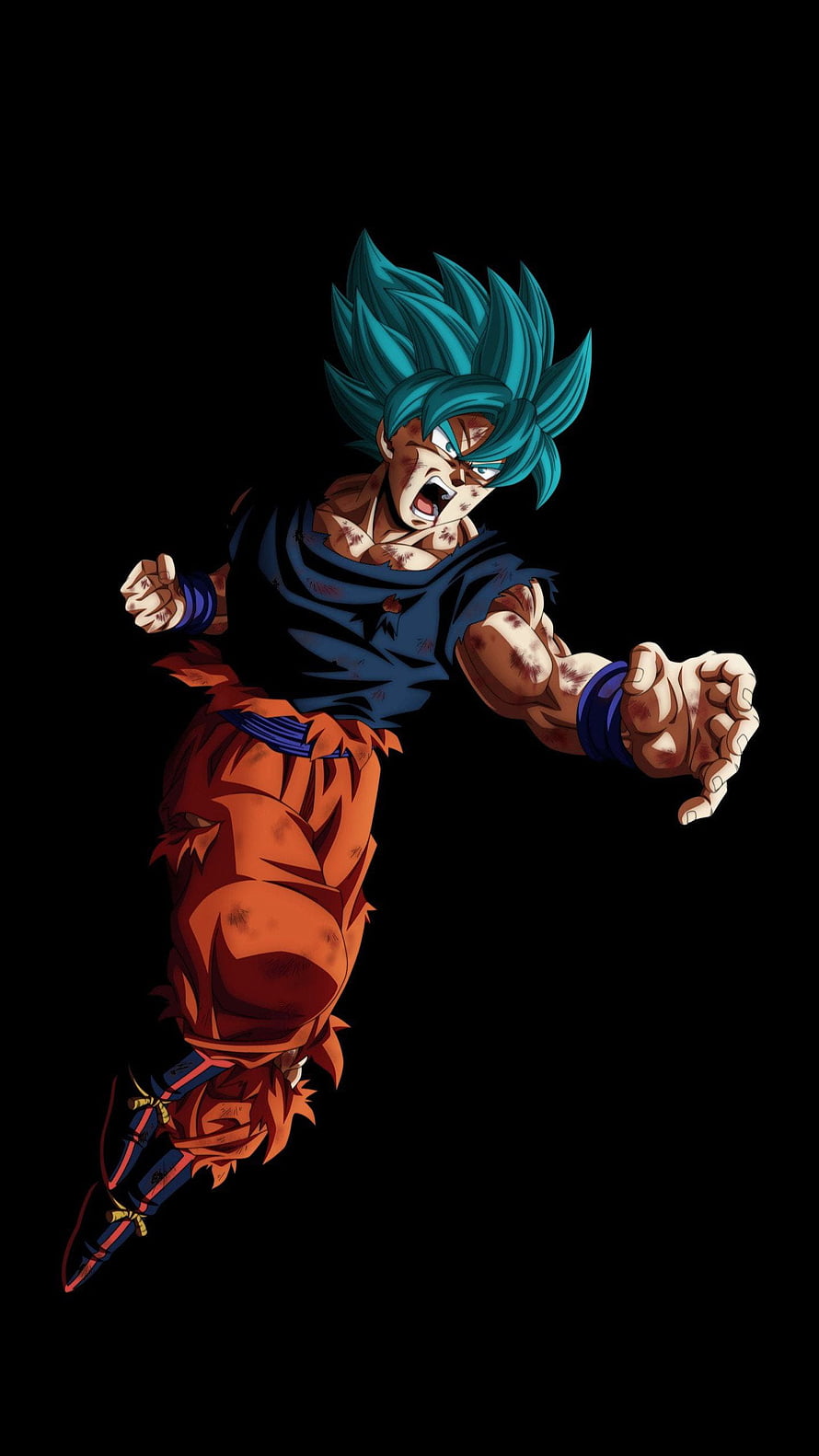Goku Super Saiyan Blue Battle Stance Anime Wallpaper HD phone wallpaper