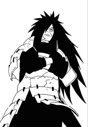 Madara Uchiha Black and White Manga Illustration from Naruto HD phone wallpaper