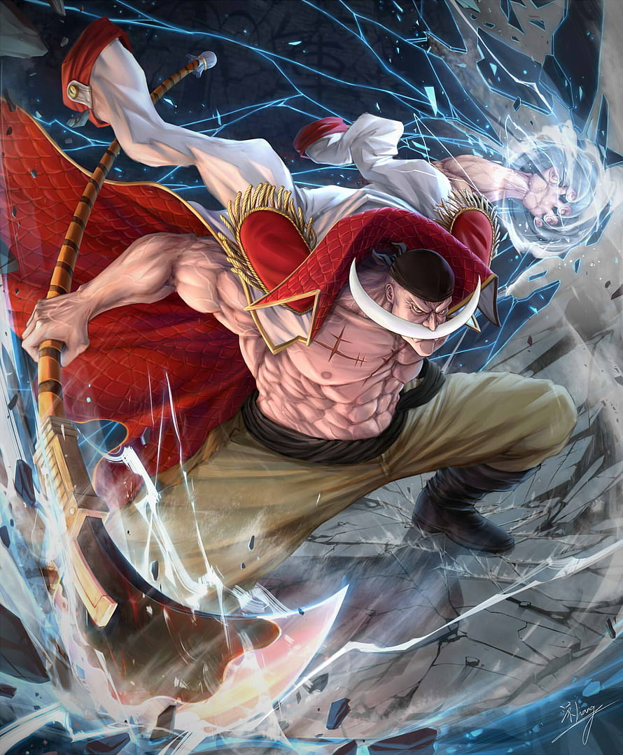 Whitebeard Edward Newgate One Piece Anime Character Action Artwork HD phone wallpaper