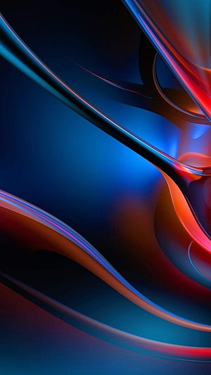 Abstract Fluid Waves Wallpaper With Blue And Red Neon Gradients HD phone wallpaper