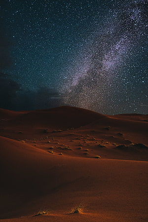 Stunning Milky Way Galaxy Over Red Sand Dunes Night Sky Photography HD phone wallpaper