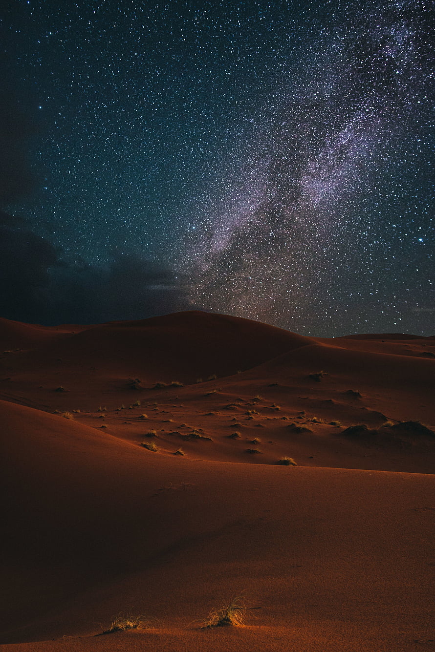 Stunning Milky Way Galaxy Over Red Sand Dunes Night Sky Photography HD phone wallpaper