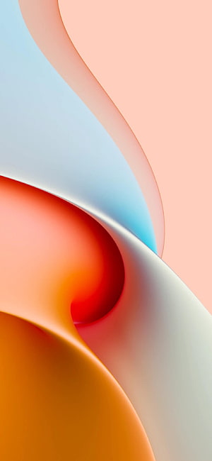 Abstract 3D Render of Smooth Pastel Waves in Blue, Peach, and Orange HD phone wallpaper