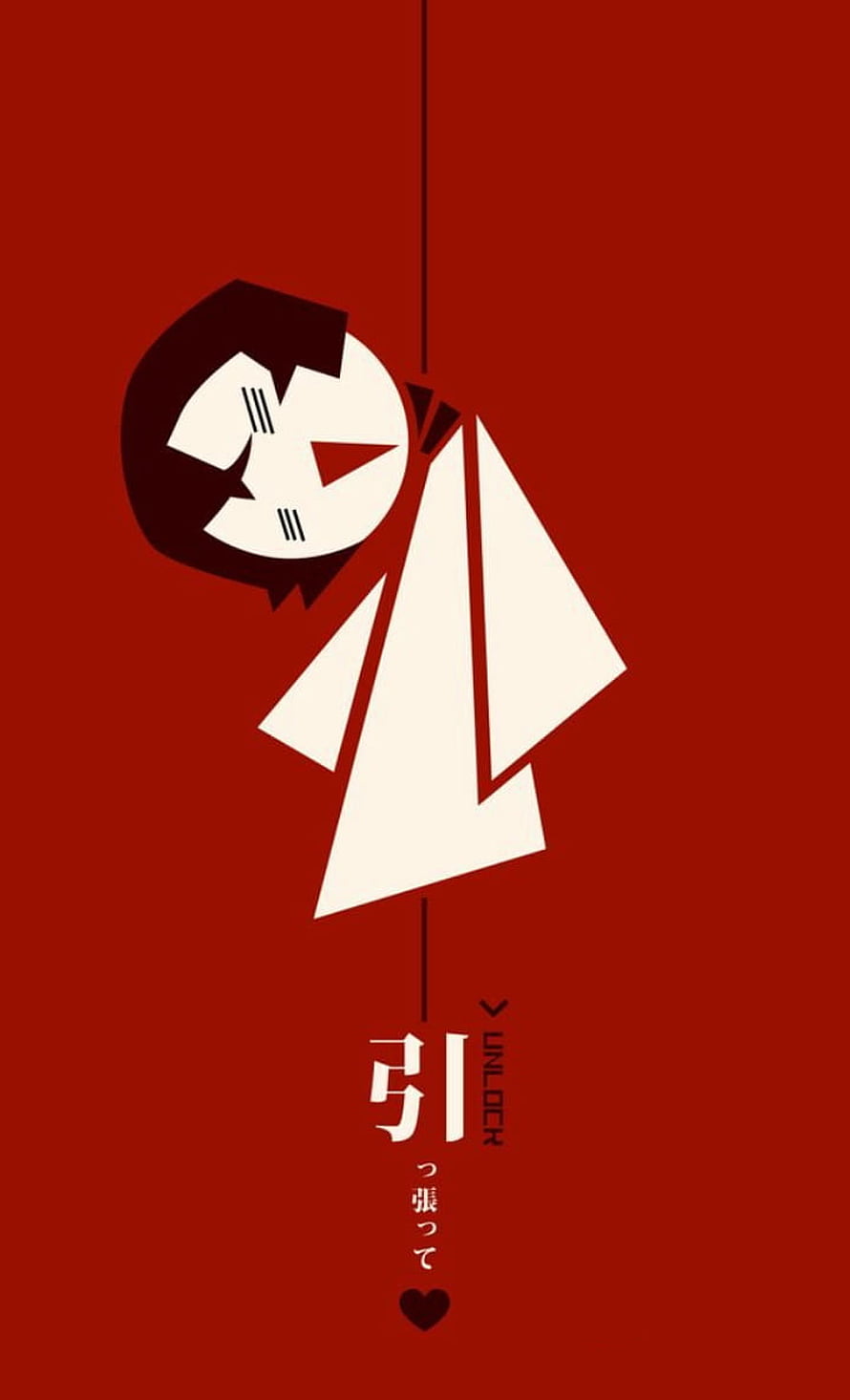 Dazai Osamu Minimalist Hanging Figure on Deep Red Background HD phone wallpaper