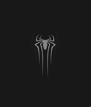 Minimalist Spider-Man Symbol on Dark Background, Logo, gray, spider-man, minimal, dark HD phone wallpaper