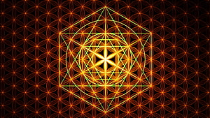 Sacred Geometry Flower of Life Pattern with Geometric Psychedelic Design on Black Background HD wallpaper