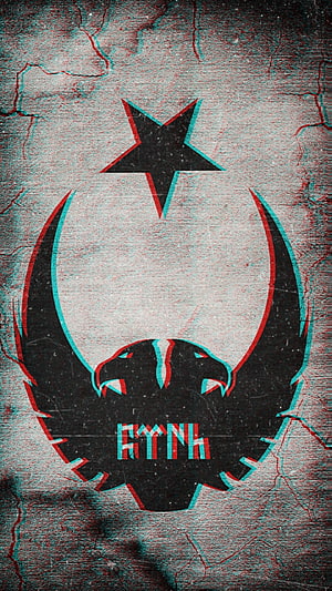 Turkish Military Emblem with Star and Crescent on Distressed Grunge Background HD phone wallpaper
