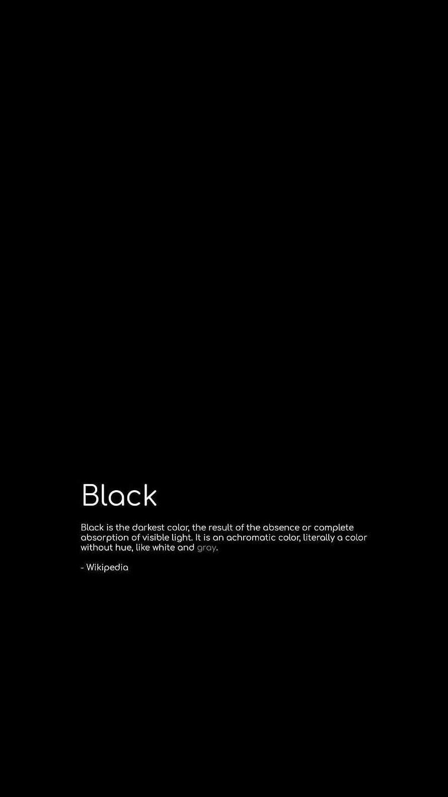 Minimalist Black Aesthetic Wallpaper with Color Definition Text HD phone wallpaper