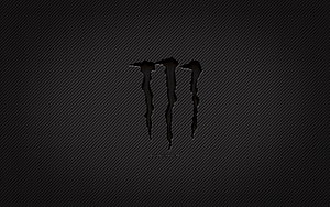 Monster Energy Carbon Logo on Dark Carbon Fiber Texture Background HD wallpaper
