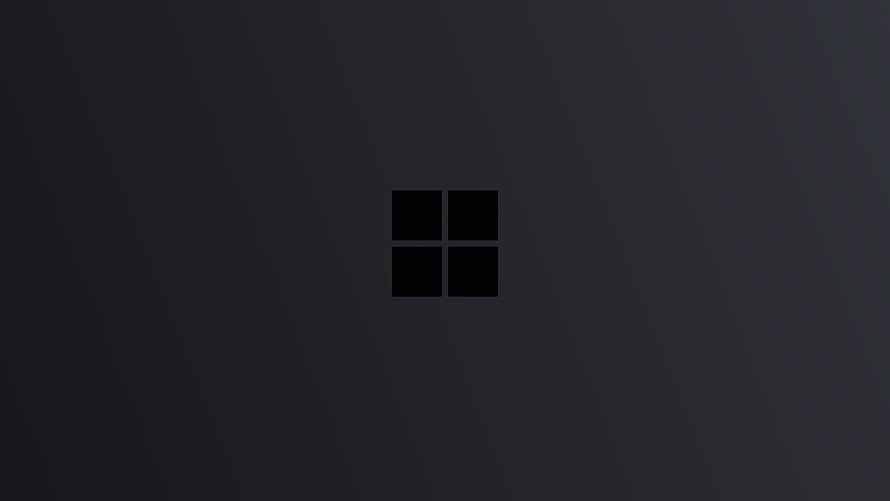 Minimalist Microsoft Windows 11 Logo on Dark Gray Background HD wallpaper