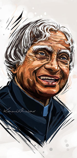 Digital Portrait of Dr. A.P.J. Abdul Kalam Smiling in a Dark Suit HD phone wallpaper