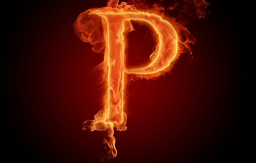 Burning Letter P Fire Alphabet Wallpaper HD wallpaper