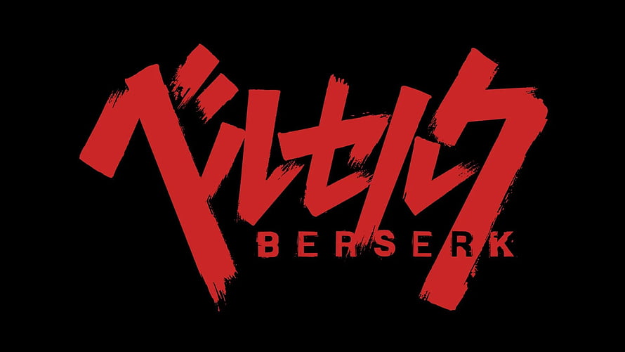 Berserk Anime Logo Red Brushstroke Typography on Black Background HD wallpaper