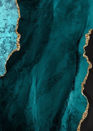 Teal and Gold Marble Abstract Wallpaper with Glitter Accents HD phone wallpaper