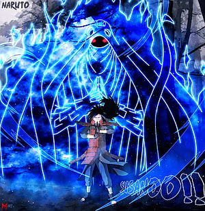 Itachi Uchiha Summoning Blue Susanoo Anime Wallpaper HD phone wallpaper