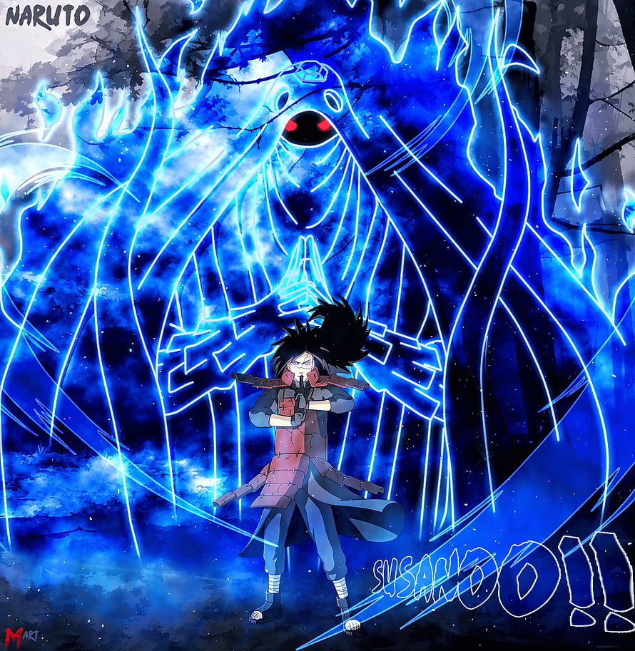 Itachi Uchiha Summoning Blue Susanoo Anime Wallpaper HD phone wallpaper