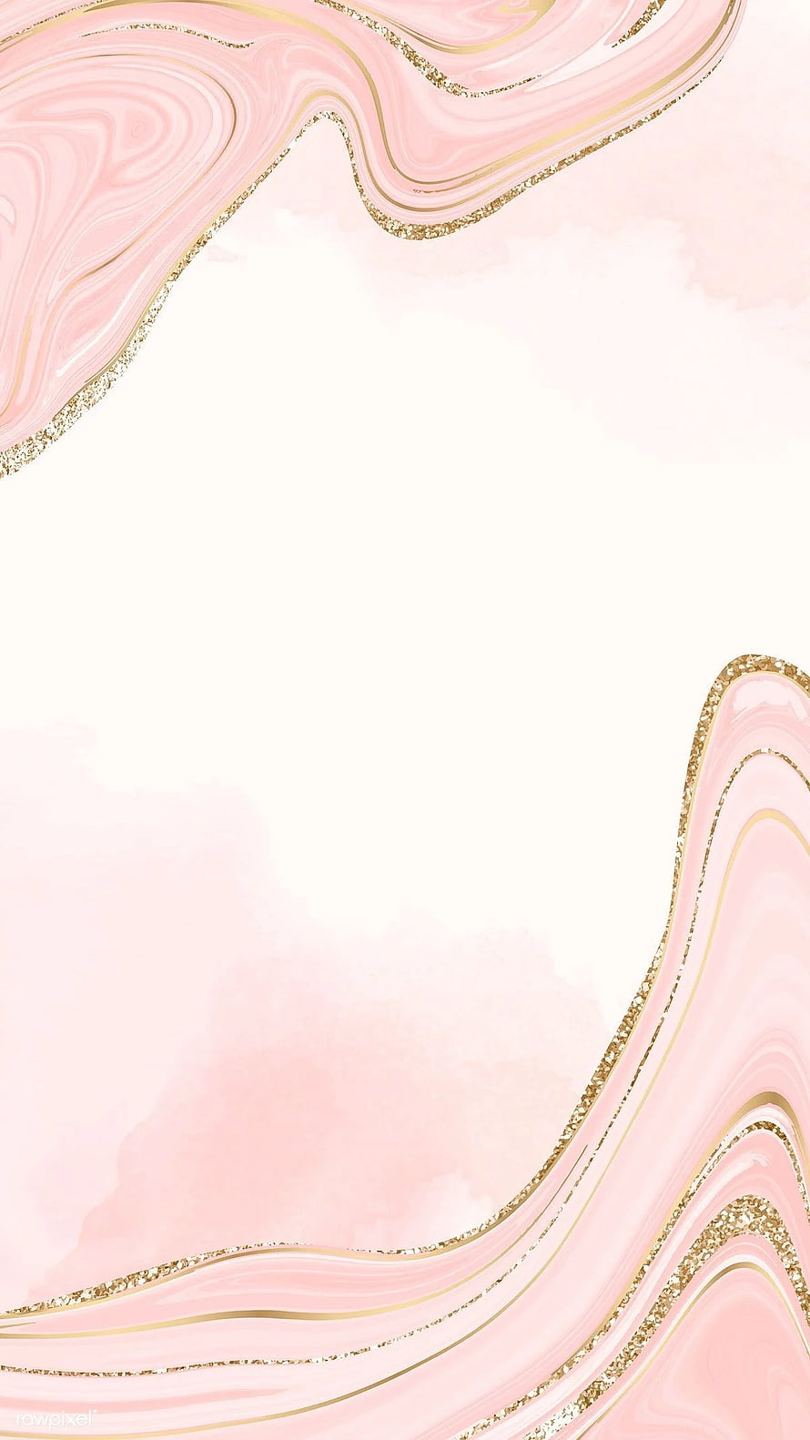 Elegant Pink and Gold Marble Fluid Art Frame with Glitter Accents HD phone wallpaper