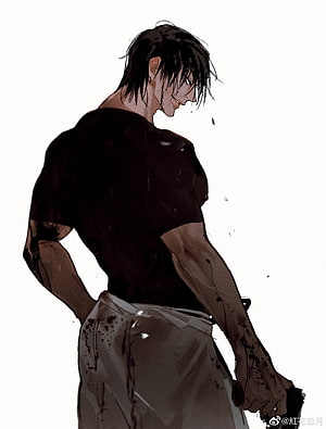 Anime Style Muscular Man With Blood Stains On Shirt And Pants, Fushiguro Touji - Jujutsu Kaisen Anime Board, Toji Fushiguro HD phone wallpaper