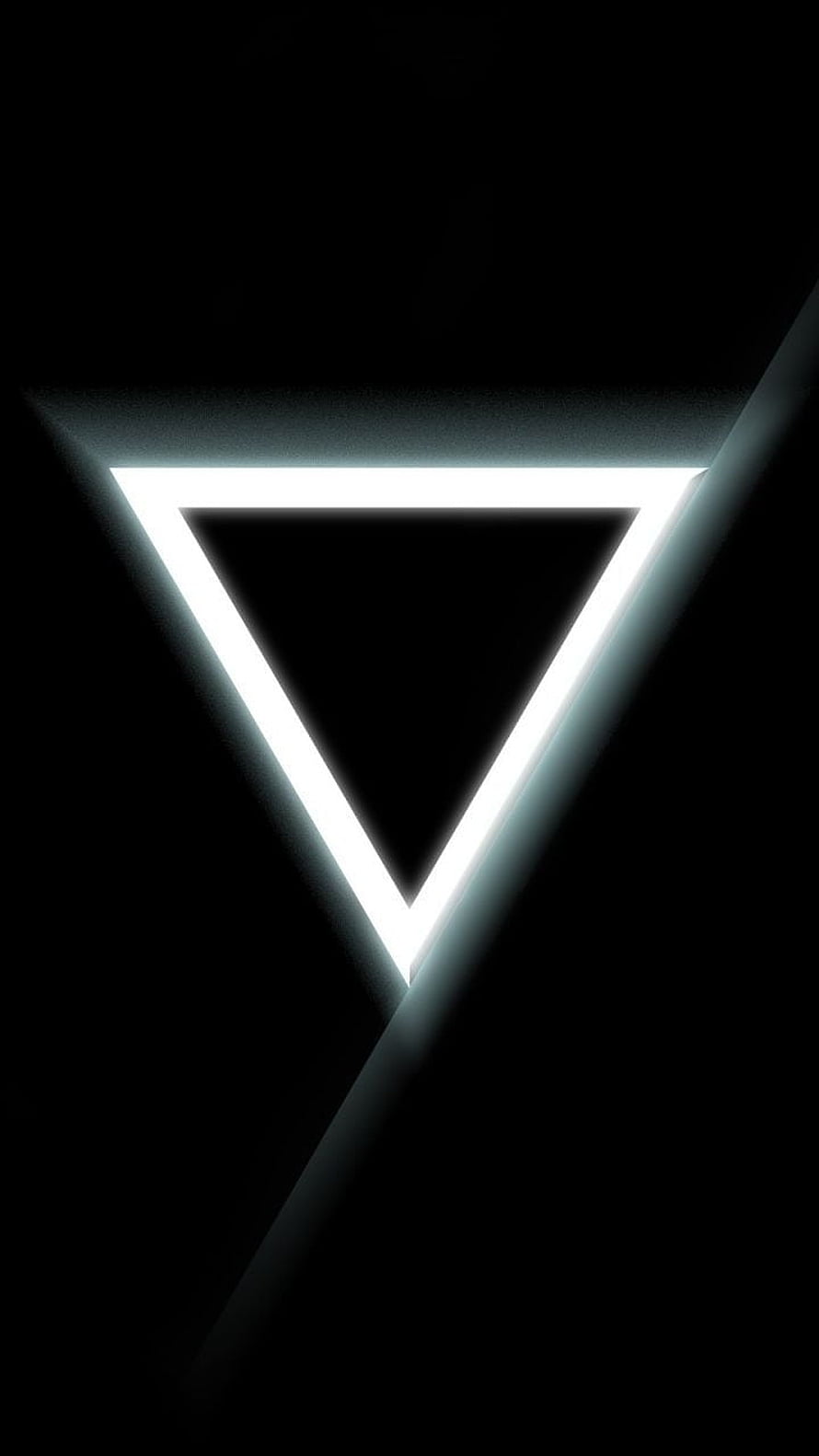 Minimalist Glowing Inverted Triangle on Black Background HD phone wallpaper
