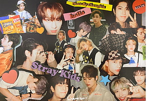 Stray Kids K-pop Group Photo Collage Wallpaper HD wallpaper